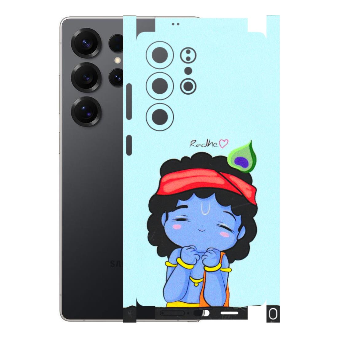 Samsung A/S Series Phone Skins (All Models) - Radhe Radhe Cute Toon - 3D Embossed Finish (L-05) Samsung Galaxy S25 Ultra (5G)