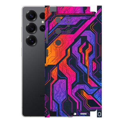 Samsung A/S Series Phone Skins (All Models) - Tech Circuits Futuristic - 3D Embossed Finish (L-07) Samsung Galaxy S25 Ultra (5G)