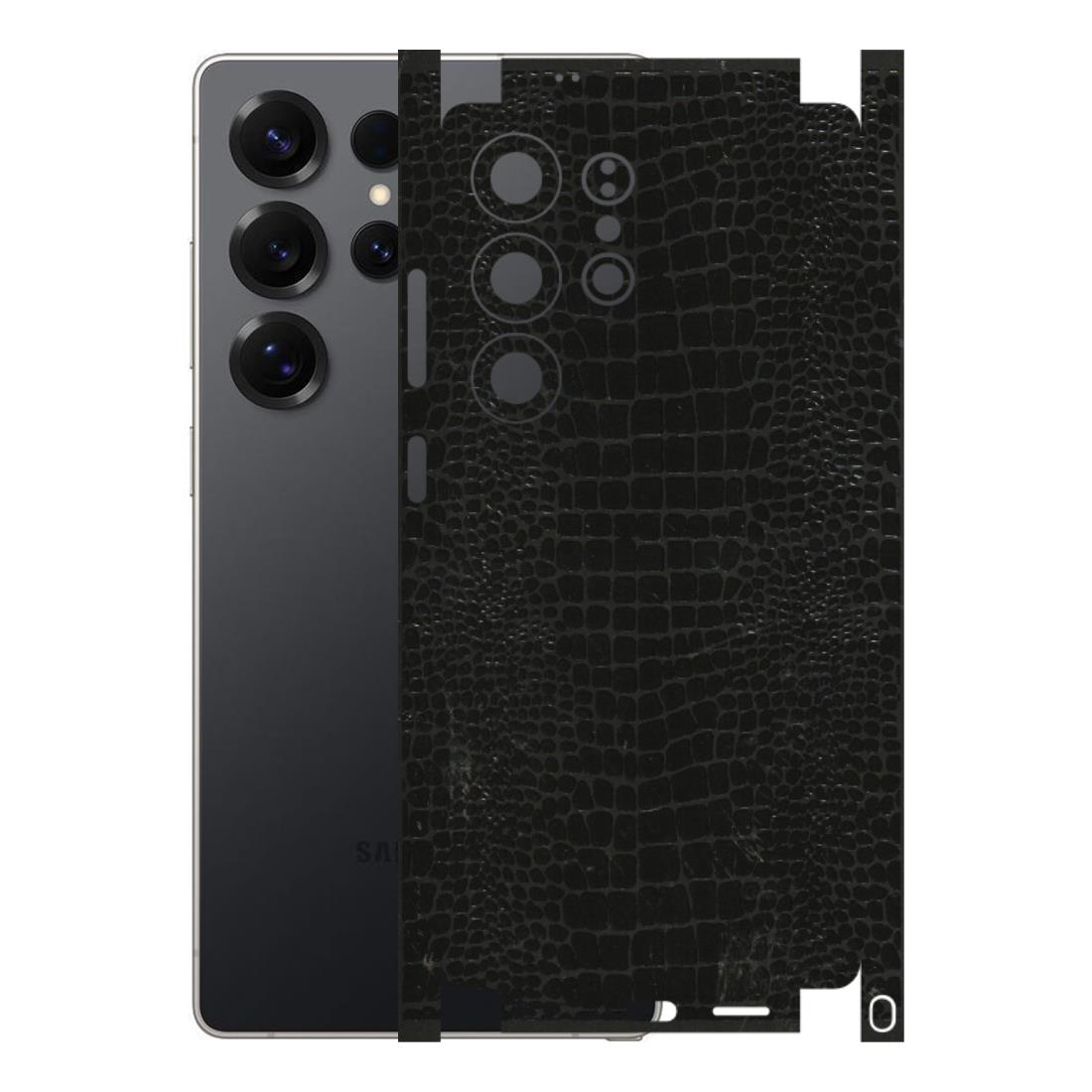 Samsung A/S Series Phone Skins (All Models) - Snake Leather Black - 3D Embossed Finish (L-107) Samsung Galaxy S25 Ultra (5G)