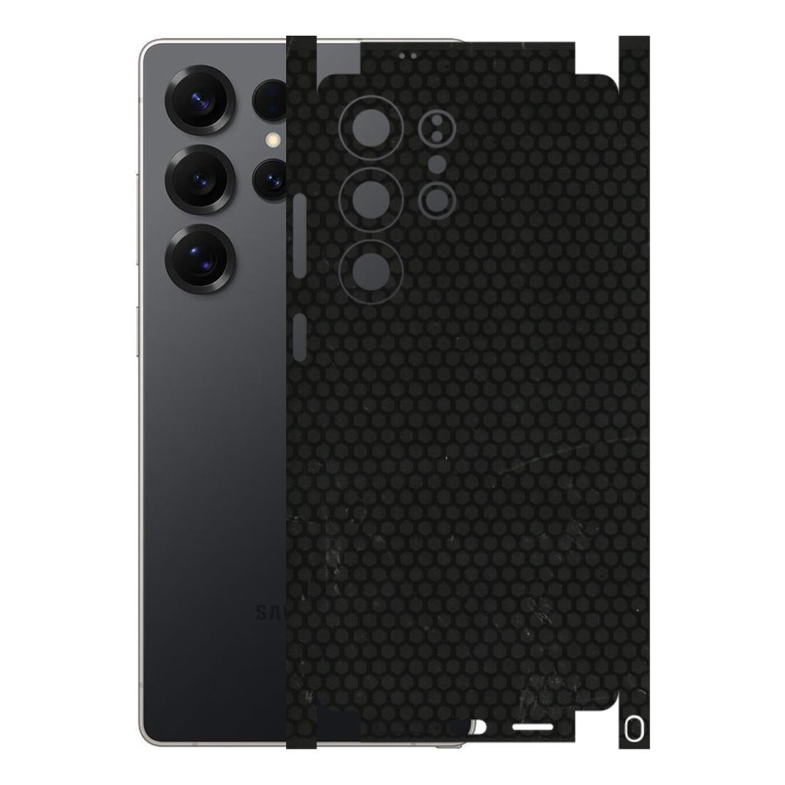Samsung A/S Series Phone Skins (All Models) - Black honeycomb - 3D Embossed Finish (L-114) Samsung Galaxy S25 Ultra (5G)