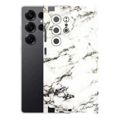 Samsung A/S Series Phone Skins (All Models) - Black and White Marble Texture - 3D Embossed Finish (L-124) Samsung Galaxy S25 Ultra (5G)