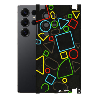 Samsung A/S Series Phone Skins (All Models) - Black Shapes - 3D Embossed Finish (L-131) Samsung Galaxy S25 Ultra (5G)