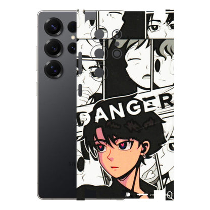 Samsung A/S Series Phone Skins (All Models) - Danger Anime - 3D Embossed Finish (L-155) Samsung Galaxy S25 Ultra (5G)