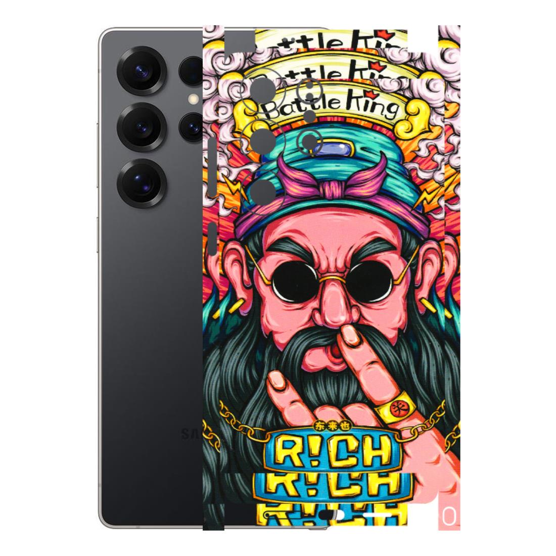 Samsung A/S Series Phone Skins (All Models) - Battle King Dude Face - 3D Embossed Finish (L-178) Samsung Galaxy S25 Ultra (5G)