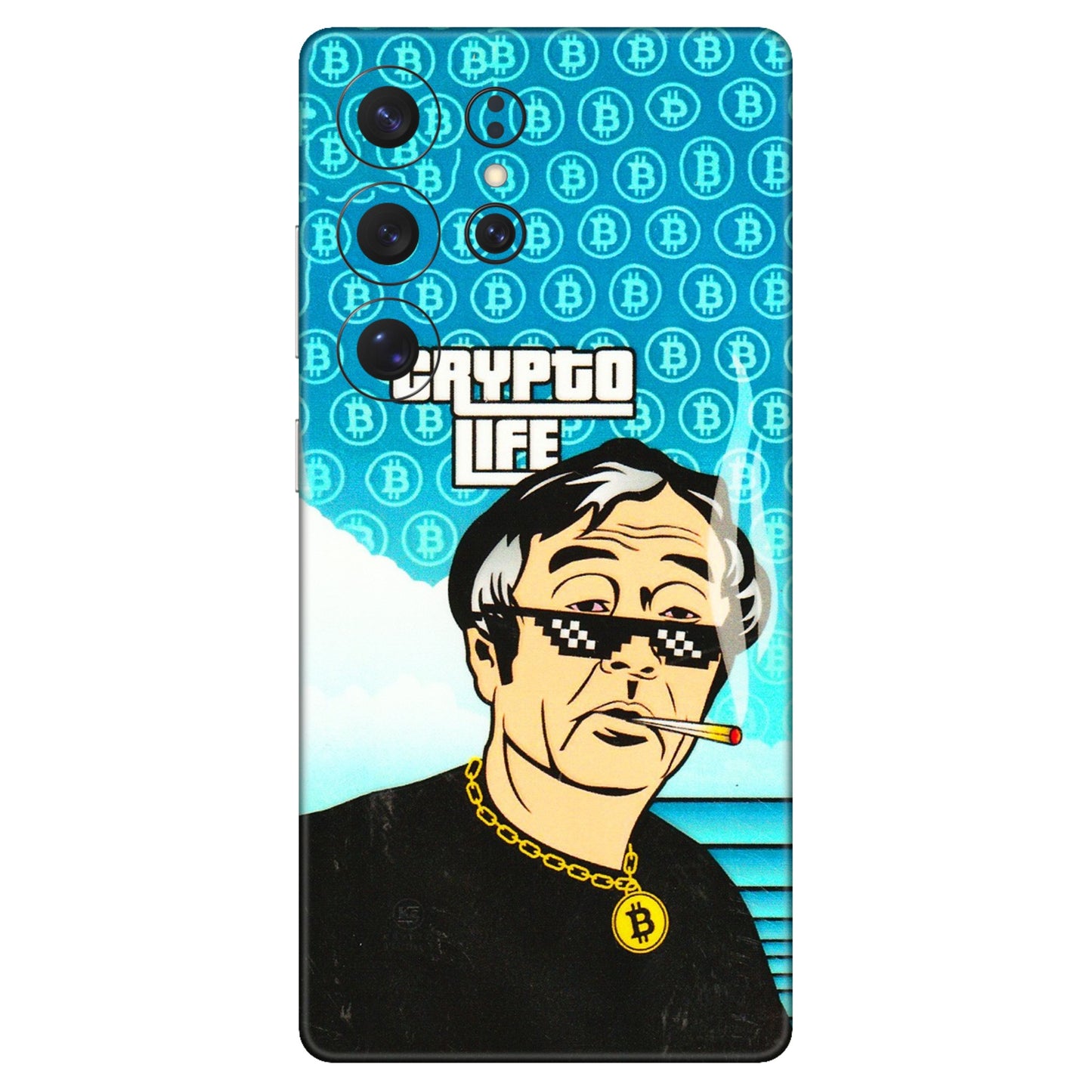 Samsung A/S Series Phone Skins (All Models) - Crypto Thug Life - 3D Embossed Finish (L-179) Samsung Galaxy S25 Ultra (5G)