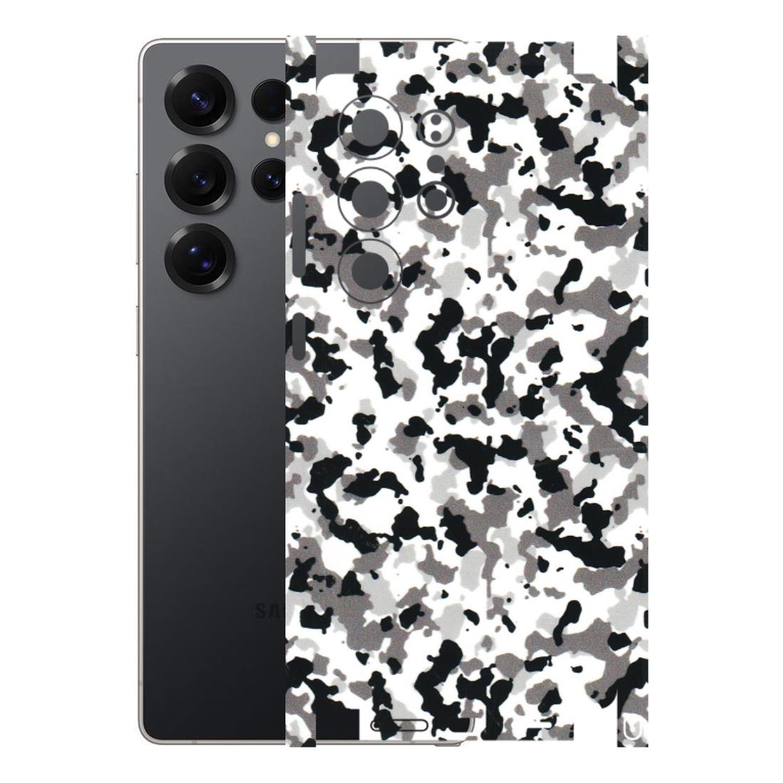 Samsung A/S Series Phone Skins (All Models) - White Black Camouflage - 3D Embossed Finish (L-18) Samsung Galaxy S25 Ultra (5G)