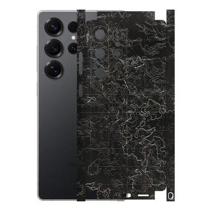Samsung A/S Series Phone Skins (All Models) - Black map Texture - 3D Embossed Finish (L-201) Samsung Galaxy S25 Ultra (5G)