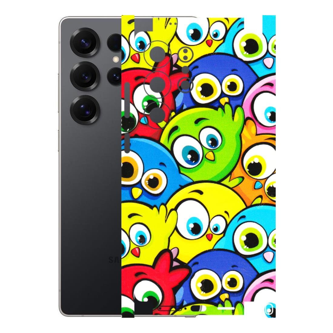 Samsung A/S Series Phone Skins (All Models) - Cute Fluffy Birds - 3D Embossed Finish (L-213) Samsung Galaxy S25 Ultra (5G)