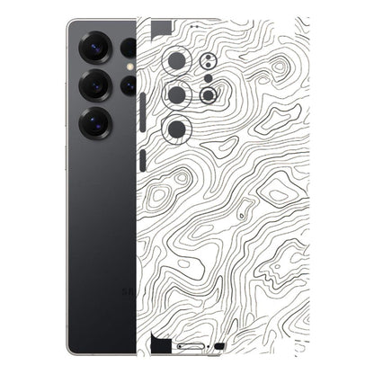 Samsung A/S Series Phone Skins (All Models) - White Black Swirls - 3D Embossed Finish (L-219) Samsung Galaxy S25 Ultra (5G)