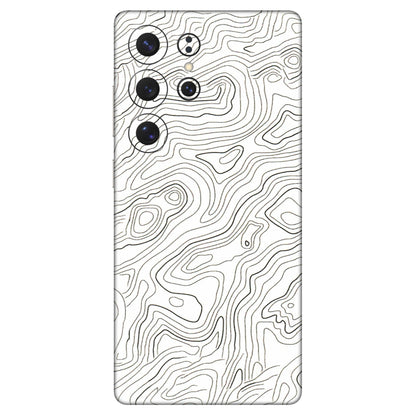 Samsung A/S Series Phone Skins (All Models) - White Black Swirls - 3D Embossed Finish (L-219) Samsung Galaxy S25 Ultra (5G)