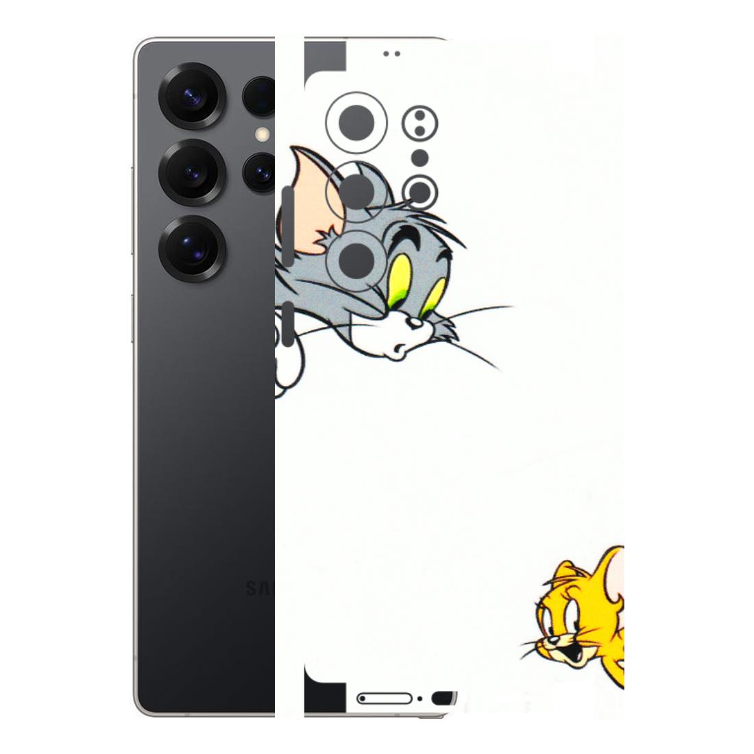 Samsung A/S Series Phone Skins (All Models) - Cute Tom And Jerry - 3D Embossed Finish (L-220) Samsung Galaxy S25 Ultra (5G)