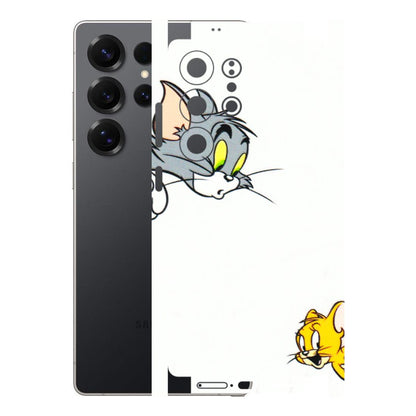 Samsung A/S Series Phone Skins (All Models) - Cute Tom And Jerry - 3D Embossed Finish (L-220) Samsung Galaxy S25 Ultra (5G)