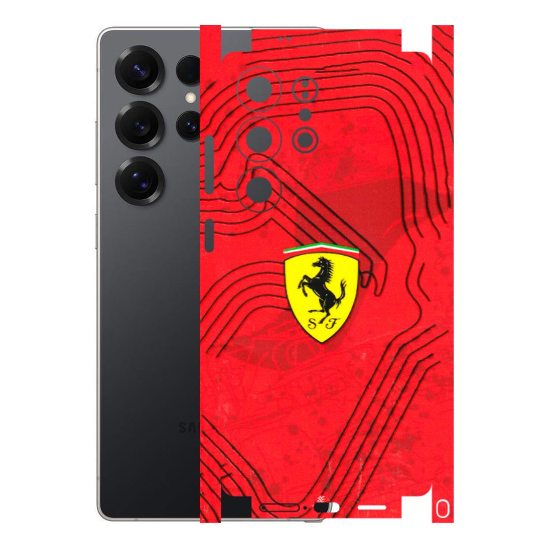 Samsung A/S Series Phone Skins (All Models) - Red Ferrari Logo Stylish - 3D Embossed Finish (L-238) Samsung Galaxy S25 Ultra (5G)