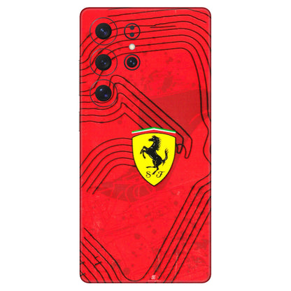 Samsung A/S Series Phone Skins (All Models) - Red Ferrari Logo Stylish - 3D Embossed Finish (L-238) Samsung Galaxy S25 Ultra (5G)