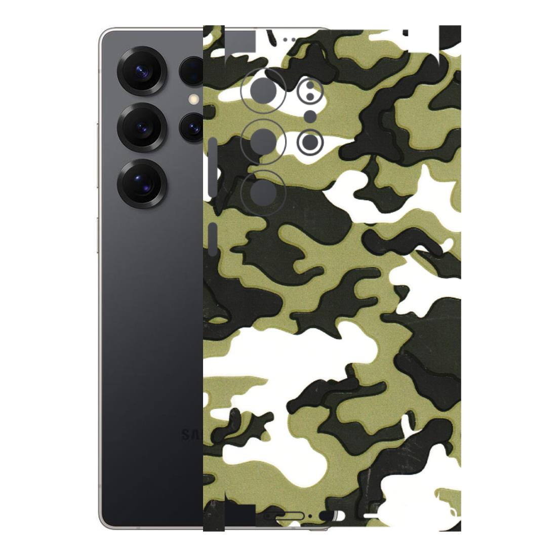 Samsung A/S Series Phone Skins (All Models) - Camouflages White And Green - 3D Embossed Finish (L-243) Samsung Galaxy S25 Ultra (5G)