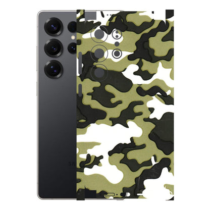 Samsung A/S Series Phone Skins (All Models) - Camouflages White And Green - 3D Embossed Finish (L-243) Samsung Galaxy S25 Ultra (5G)