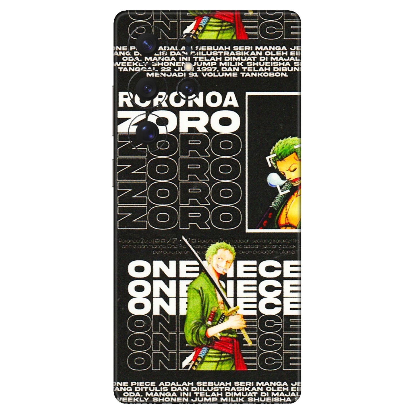 Samsung A/S Series Phone Skins (All Models) - One Piece Zoro - 3D Embossed Finish (L-250) Samsung Galaxy S25 Ultra (5G)