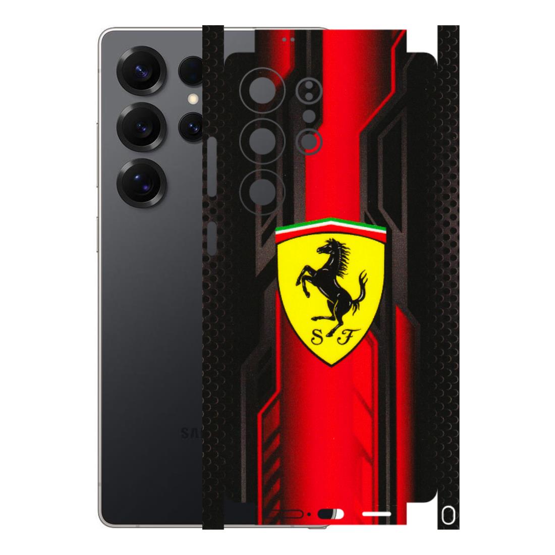 Samsung A/S Series Phone Skins (All Models) - Black Ferrari Logo - 3D Embossed Finish (L-253) Samsung Galaxy S25 Ultra (5G)