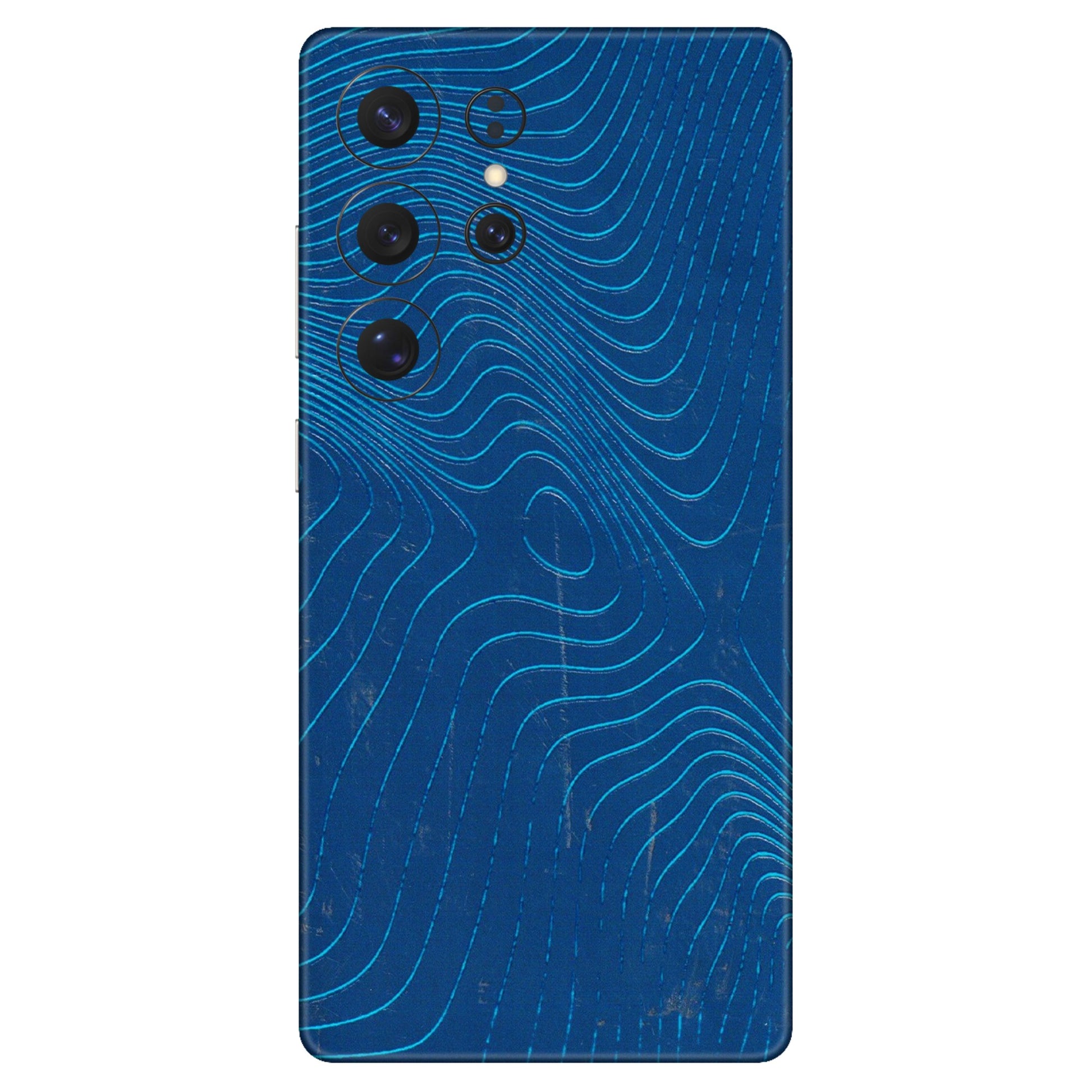 Samsung A/S Series Phone Skins (All Models) - Abstract Blue Line Map - 3D Embossed Finish (L-272) Samsung Galaxy S25 Ultra (5G)