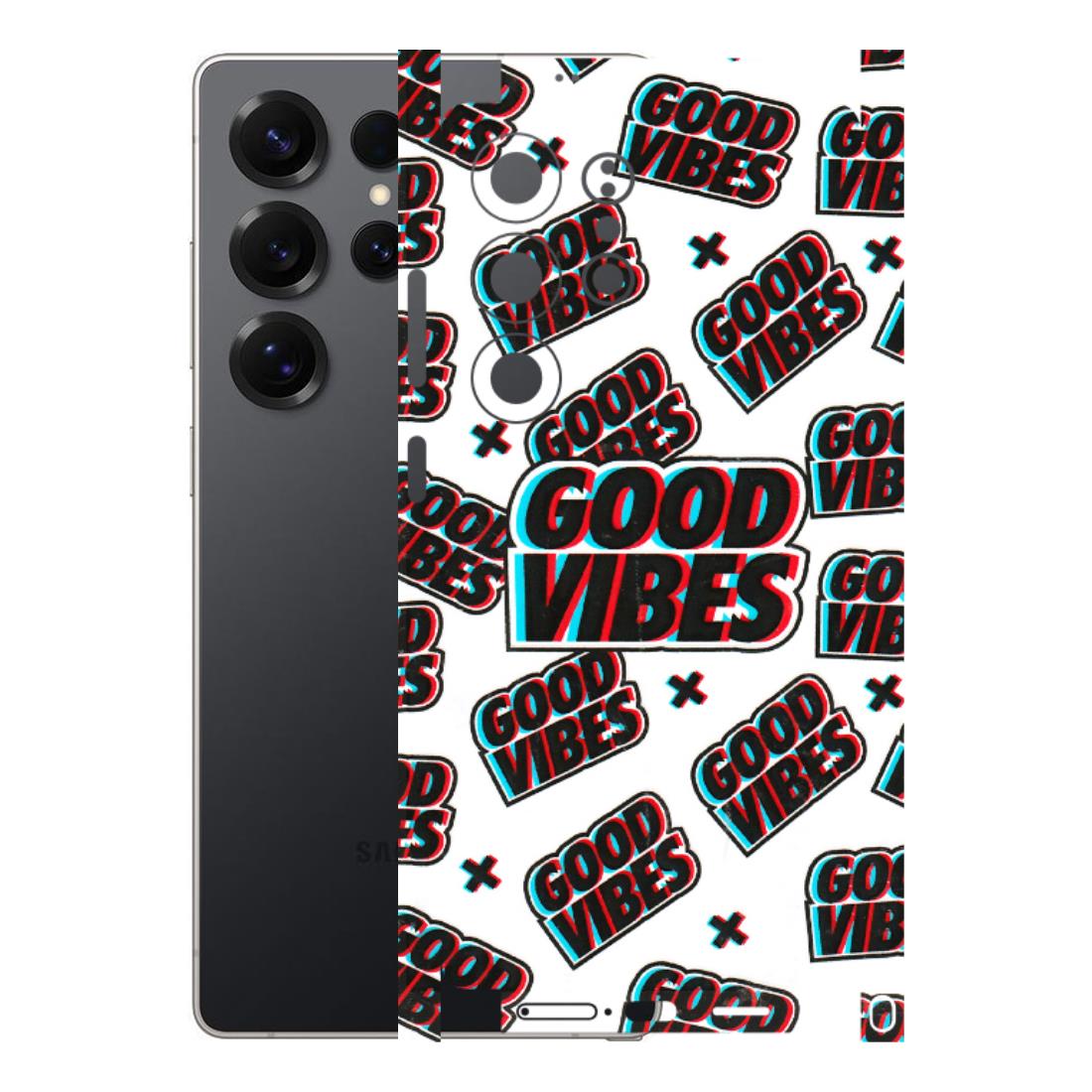 Samsung A/S Series Phone Skins (All Models) - Good Vibes - 3D Embossed Finish (L-282) Samsung Galaxy S25 Ultra (5G)