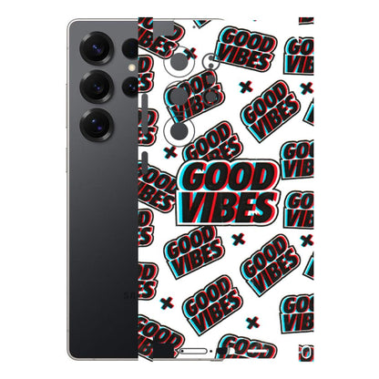 Samsung A/S Series Phone Skins (All Models) - Good Vibes - 3D Embossed Finish (L-282) Samsung Galaxy S25 Ultra (5G)