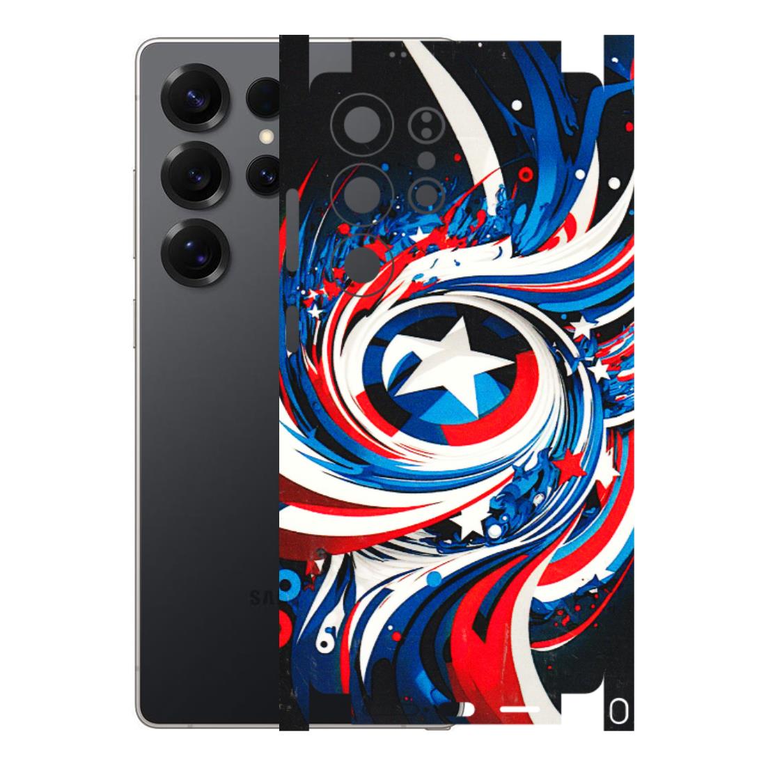 Samsung A/S Series Phone Skins (All Models) - Captain America Logo - 3D Embossed Finish (L-307) Samsung Galaxy S25 Ultra (5G)