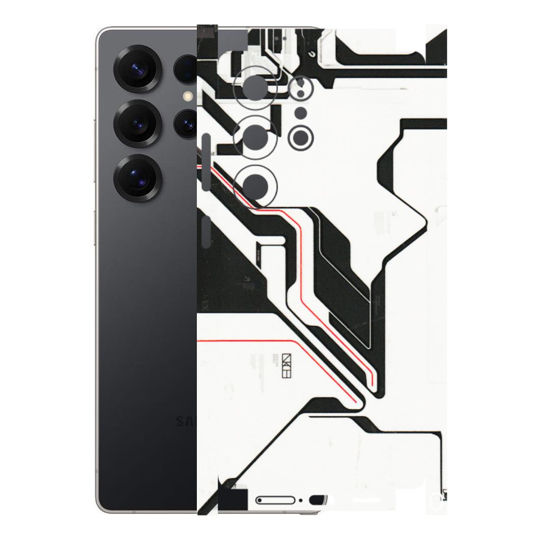 Samsung A/S Series Phone Skins (All Models) - White Techy Logo - 3D Embossed Finish (L-312) Samsung Galaxy S25 Ultra (5G)