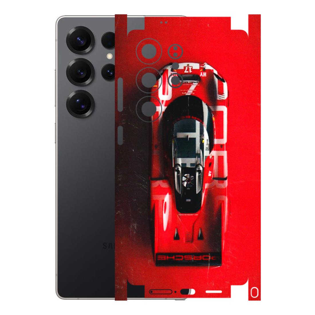 Samsung A/S Series Phone Skins (All Models) - Red Porsche Car Logo - 3D Embossed Finish (L-315) Samsung Galaxy S25 Ultra (5G)