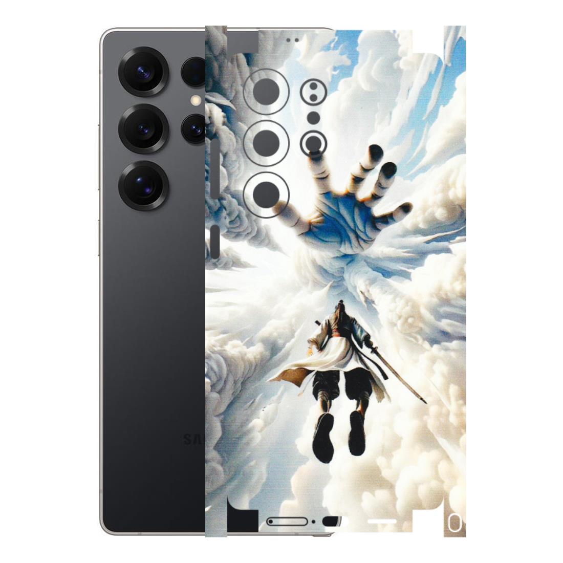 Samsung A/S Series Phone Skins (All Models) - Big Hand With Monkey King - 3D Embossed Finish (L-323) Samsung Galaxy S25 Ultra (5G)