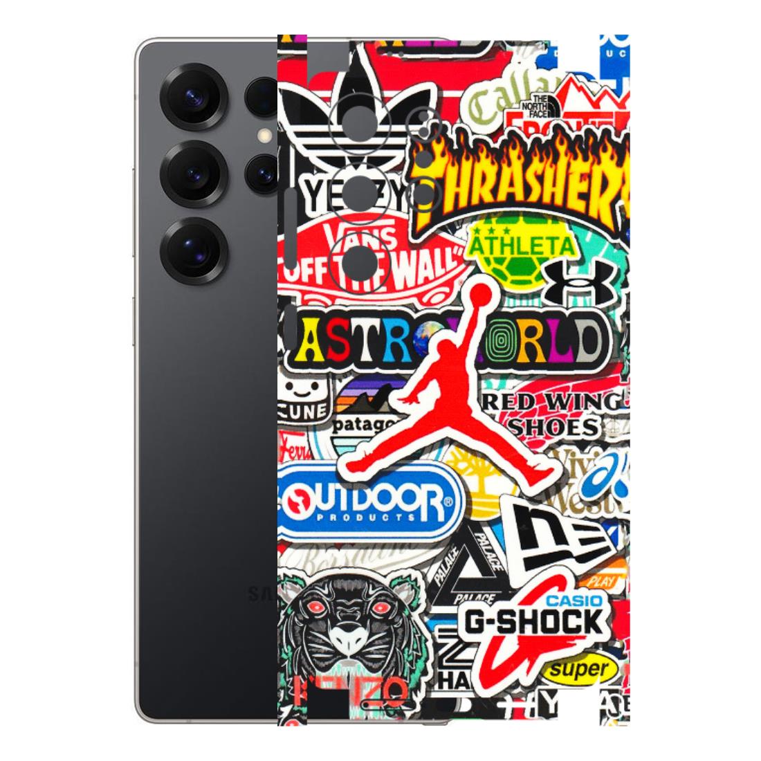 Samsung A/S Series Phone Skins (All Models) - Multi Brands Sticker Graffiti - 3D Embossed Finish (L-37) Samsung Galaxy S25 Ultra (5G)