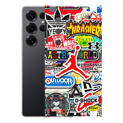 Samsung A/S Series Phone Skins (All Models) - Multi Brands Sticker Graffiti - 3D Embossed Finish (L-37) Samsung Galaxy S25 Ultra (5G)