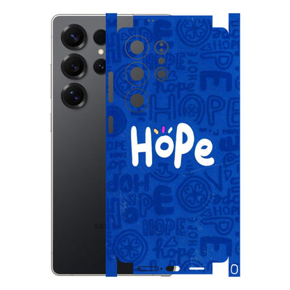 Samsung A/S Series Phone Skins (All Models) - Hope Doodles Blue - 3D Embossed Finish (L-43) Samsung Galaxy S25 Ultra (5G)