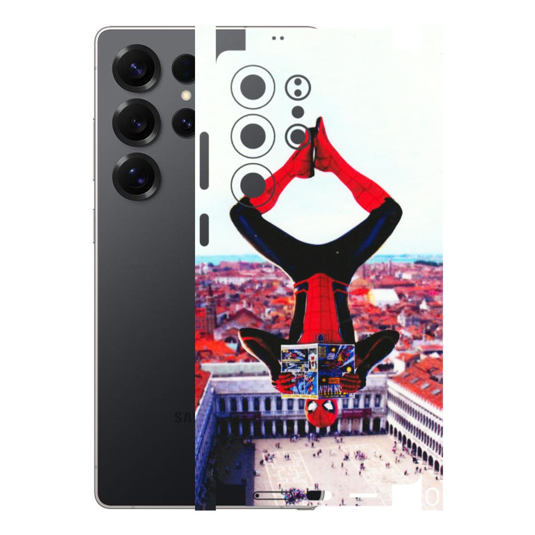 Samsung A/S Series Phone Skins (All Models) - Spiderman Hanging - 3D Embossed Finish (L-53) Samsung Galaxy S25 Ultra (5G)