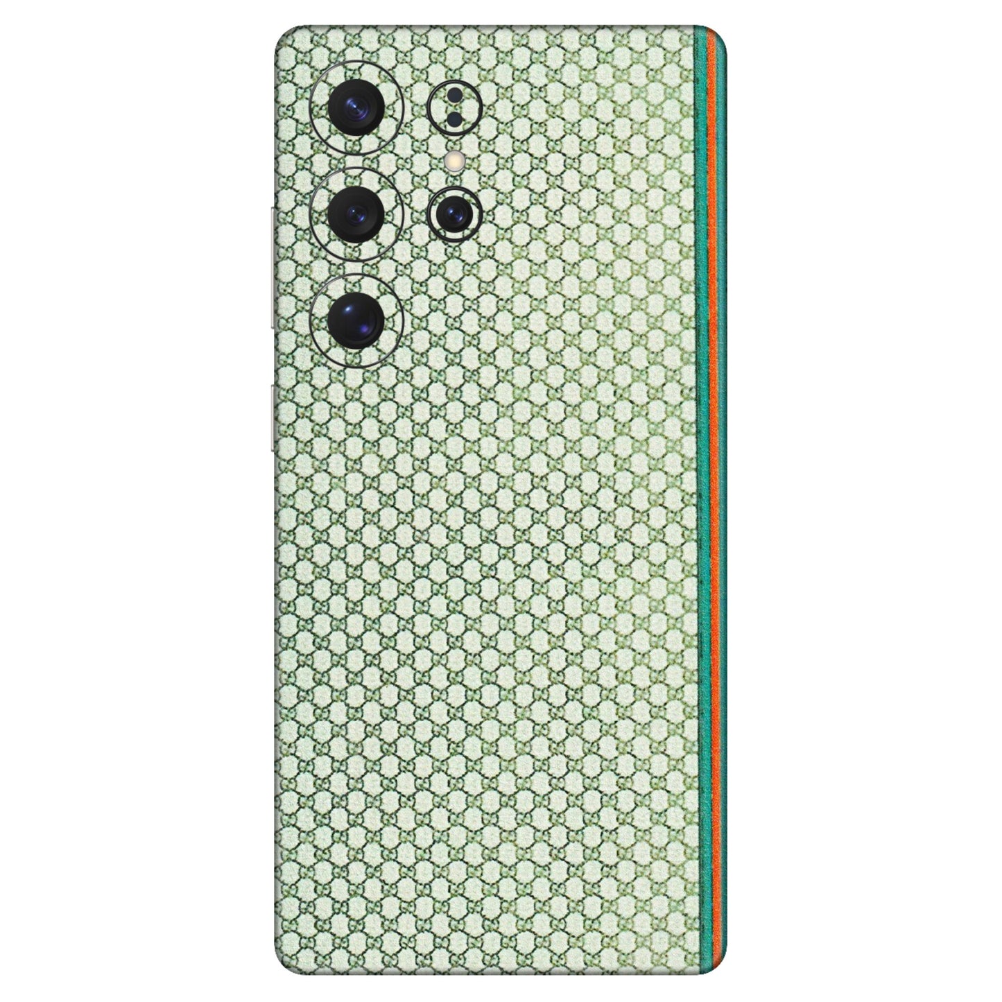 Samsung A/S Series Phone Skins (All Models) - Gucci Fabric Pattern - 3D Embossed Finish (L-73) Samsung Galaxy S25 Ultra (5G)