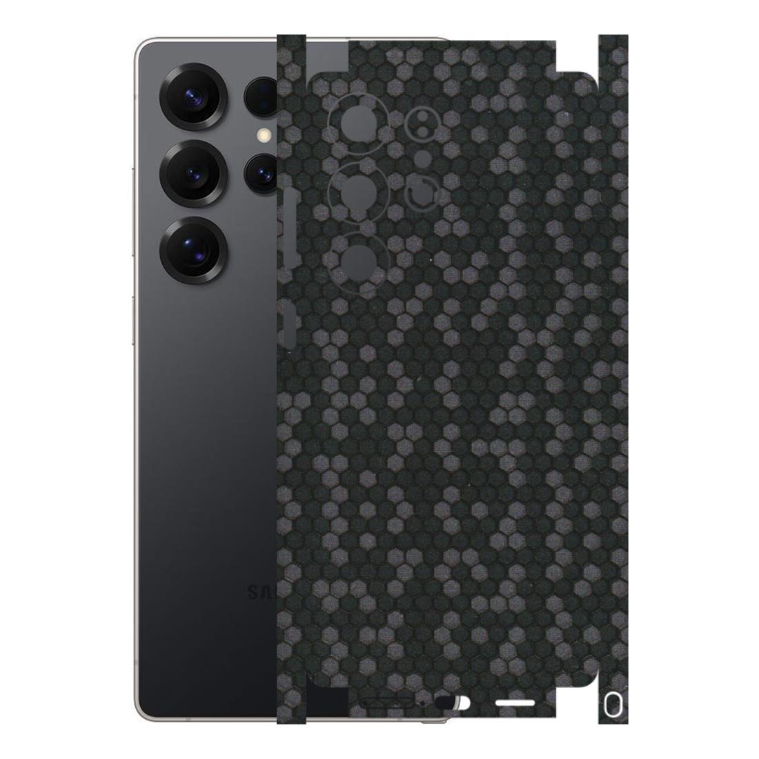 Samsung A/S Series Phone Skins (All Models) - Black Grey Honeycomb Sober - 3D Embossed Finish (L-85) Samsung Galaxy S25 Ultra (5G)