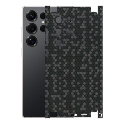 Samsung A/S Series Phone Skins (All Models) - Black Grey Honeycomb Sober - 3D Embossed Finish (L-85) Samsung Galaxy S25 Ultra (5G)