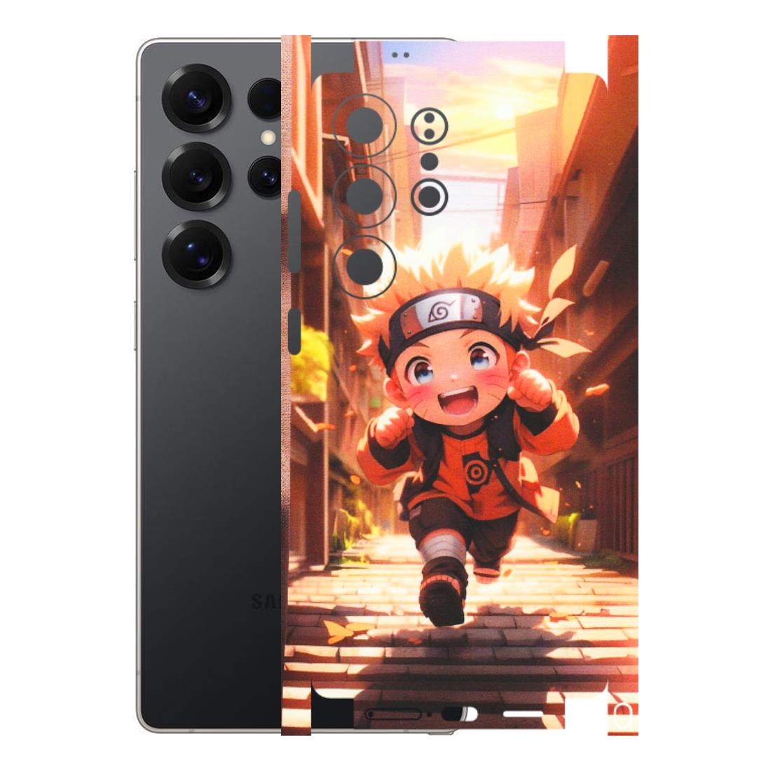 Samsung A/S Series Phone Skins (All Models) - Naruto Cute Toon Running - Matte Finish (M-04) Samsung Galaxy S25 Ultra (5G)