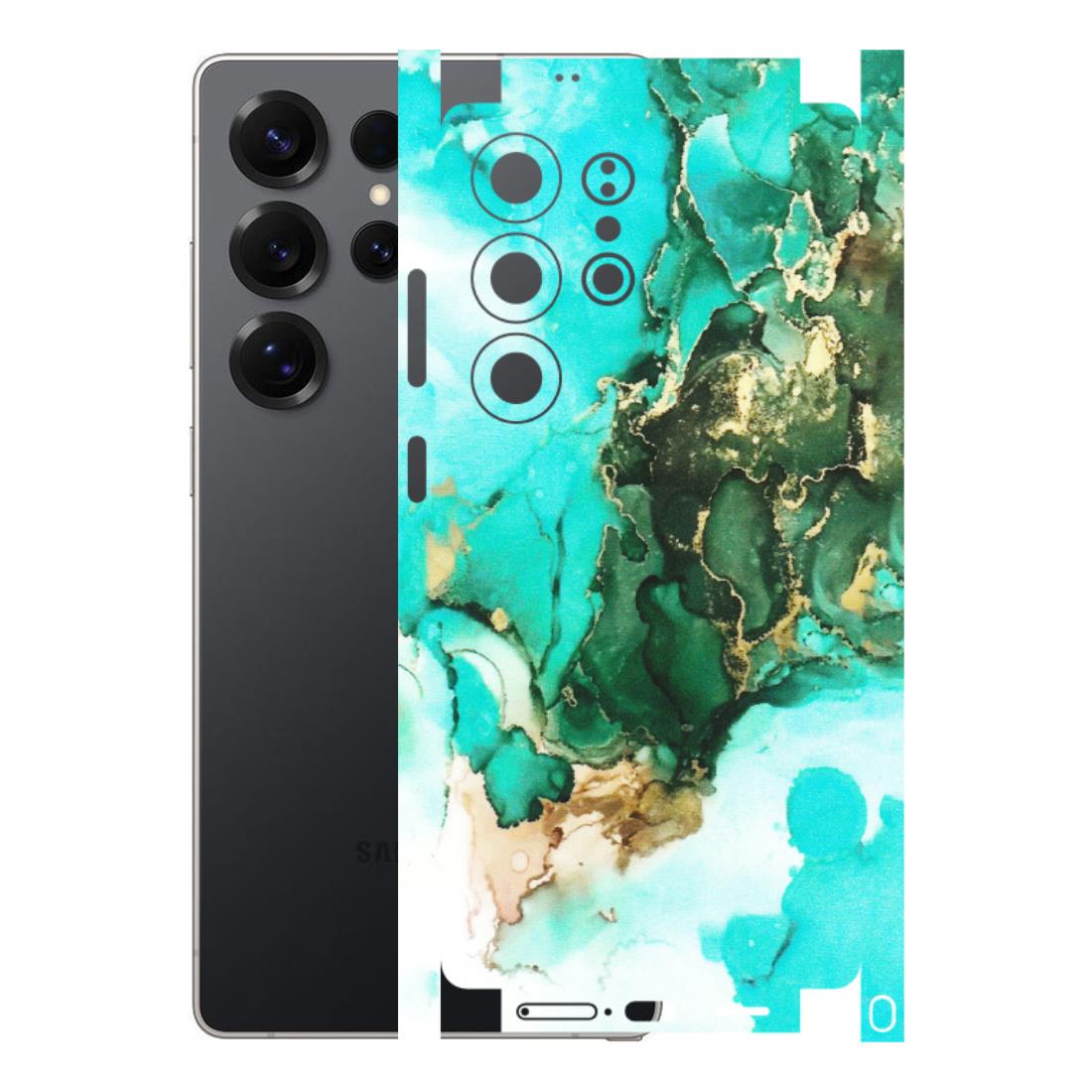 Samsung A/S Series Phone Skins (All Models) - The Blue Gold Marble - Matte Finish (M-124) Samsung Galaxy S25 Ultra (5G)