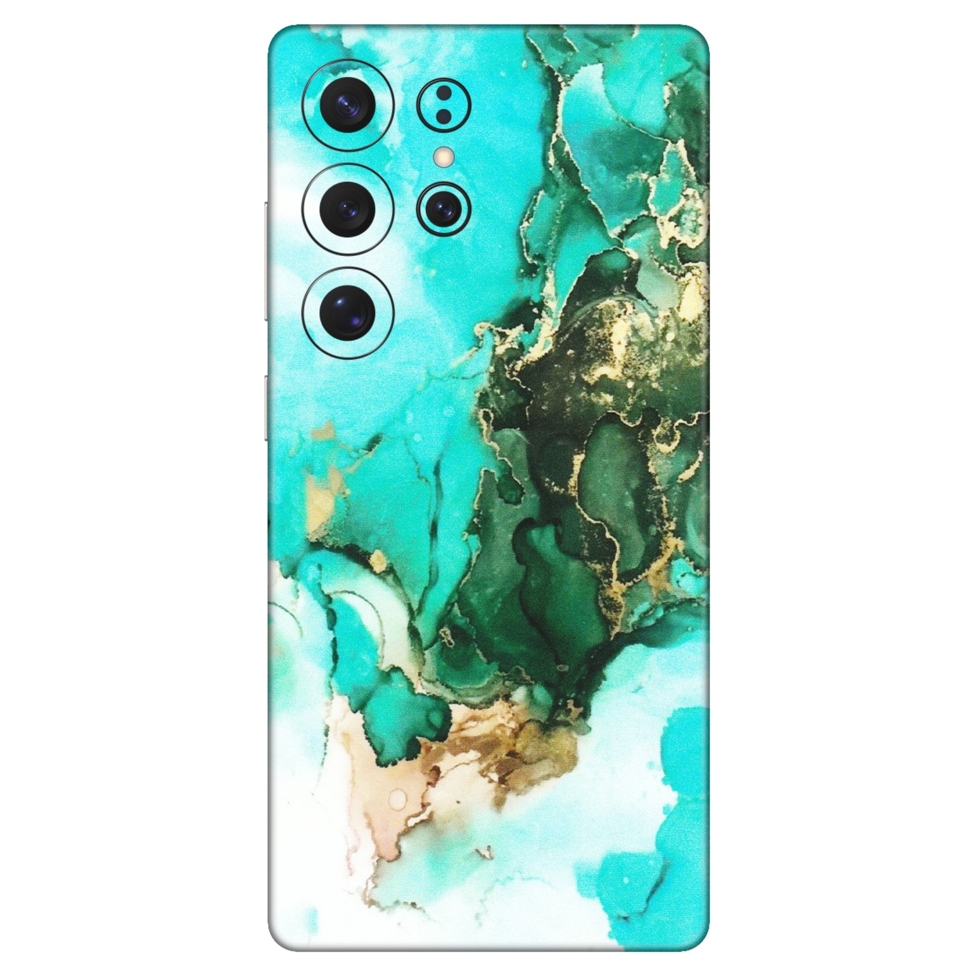 Samsung A/S Series Phone Skins (All Models) - The Blue Gold Marble - Matte Finish (M-124) Samsung Galaxy S25 Ultra (5G)
