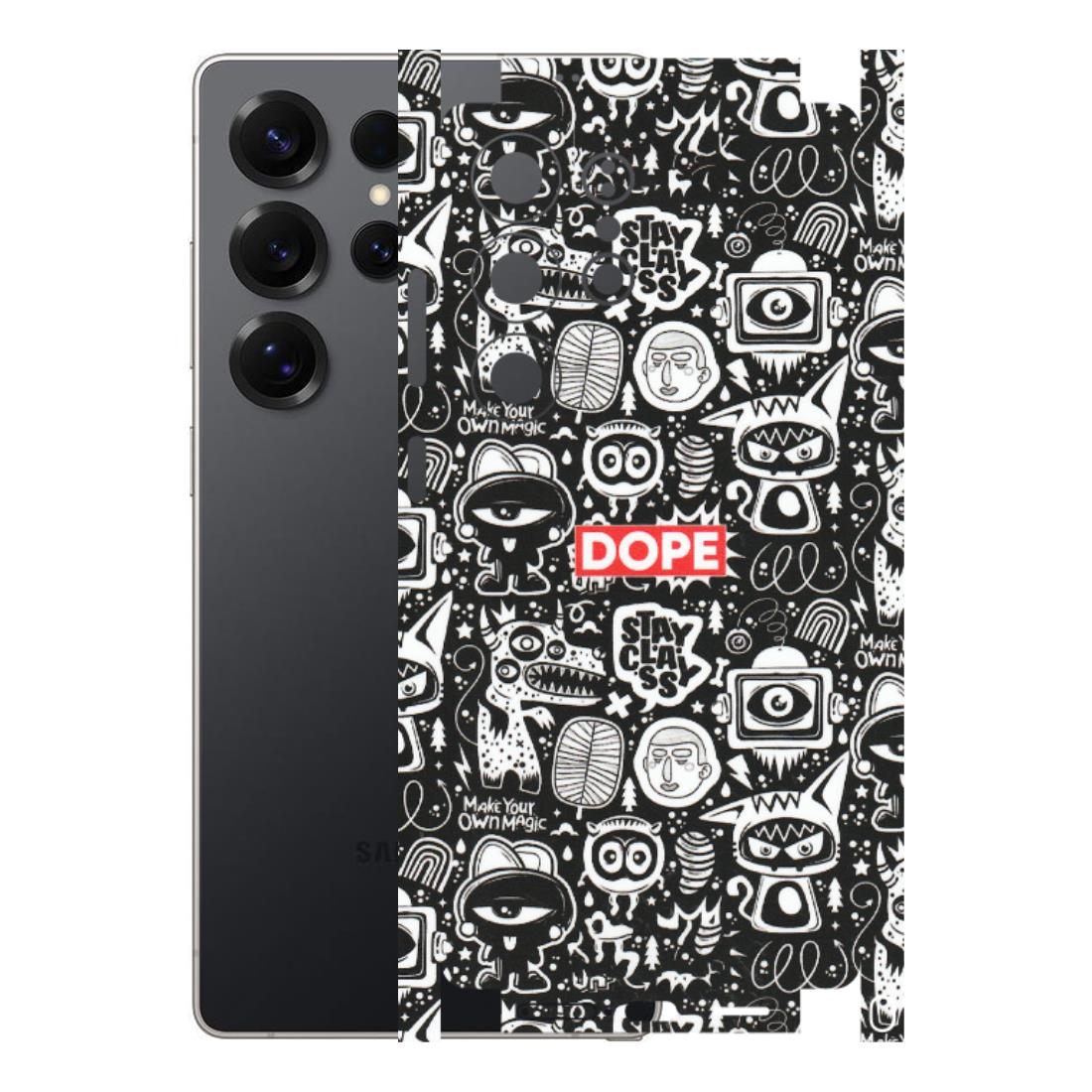 Samsung A/S Series Phone Skins (All Models) - Dope Stay Classy Black Doodles - Matte Finish (M-126) Samsung Galaxy S25 Ultra (5G)