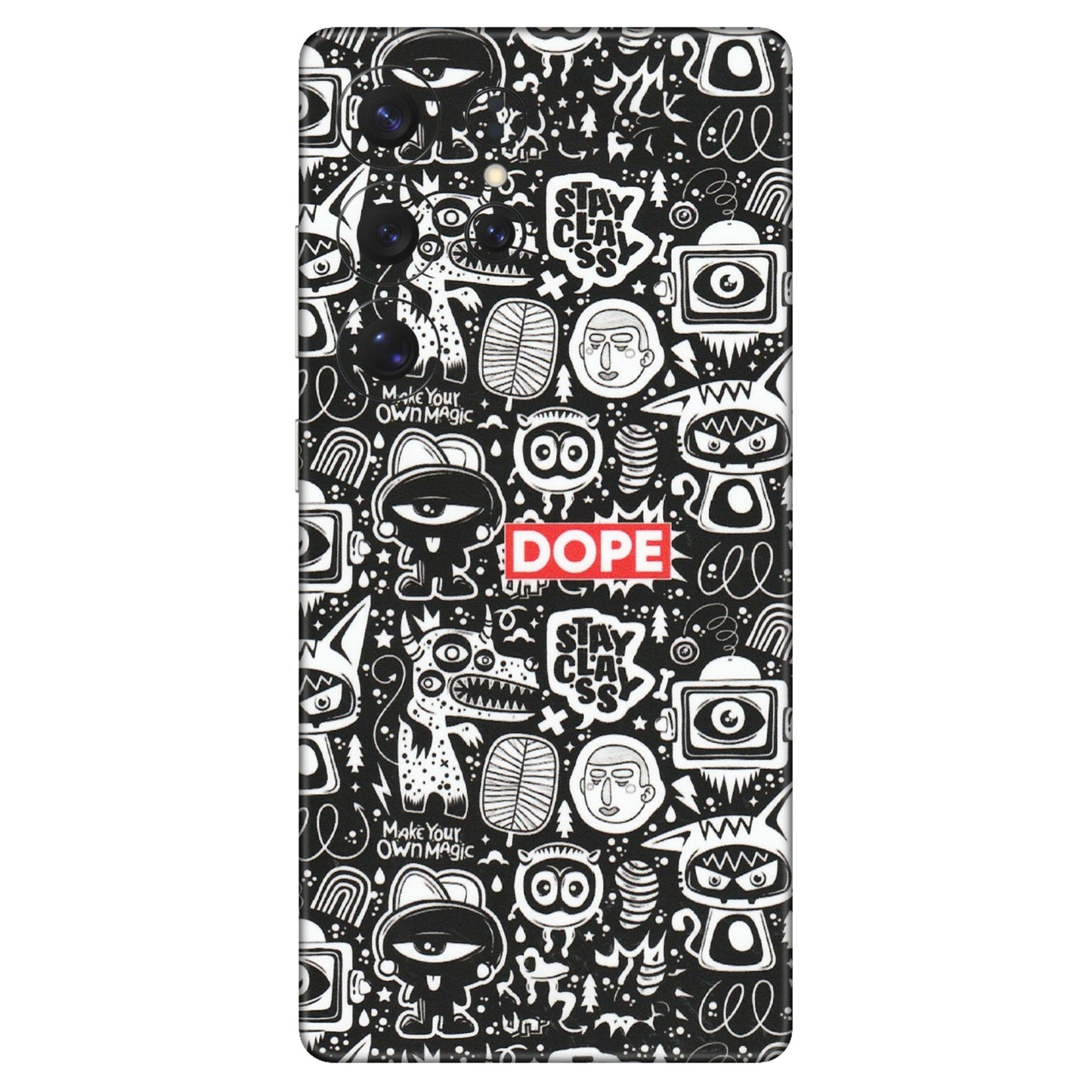 Samsung A/S Series Phone Skins (All Models) - Dope Stay Classy Black Doodles - Matte Finish (M-126) Samsung Galaxy S25 Ultra (5G)