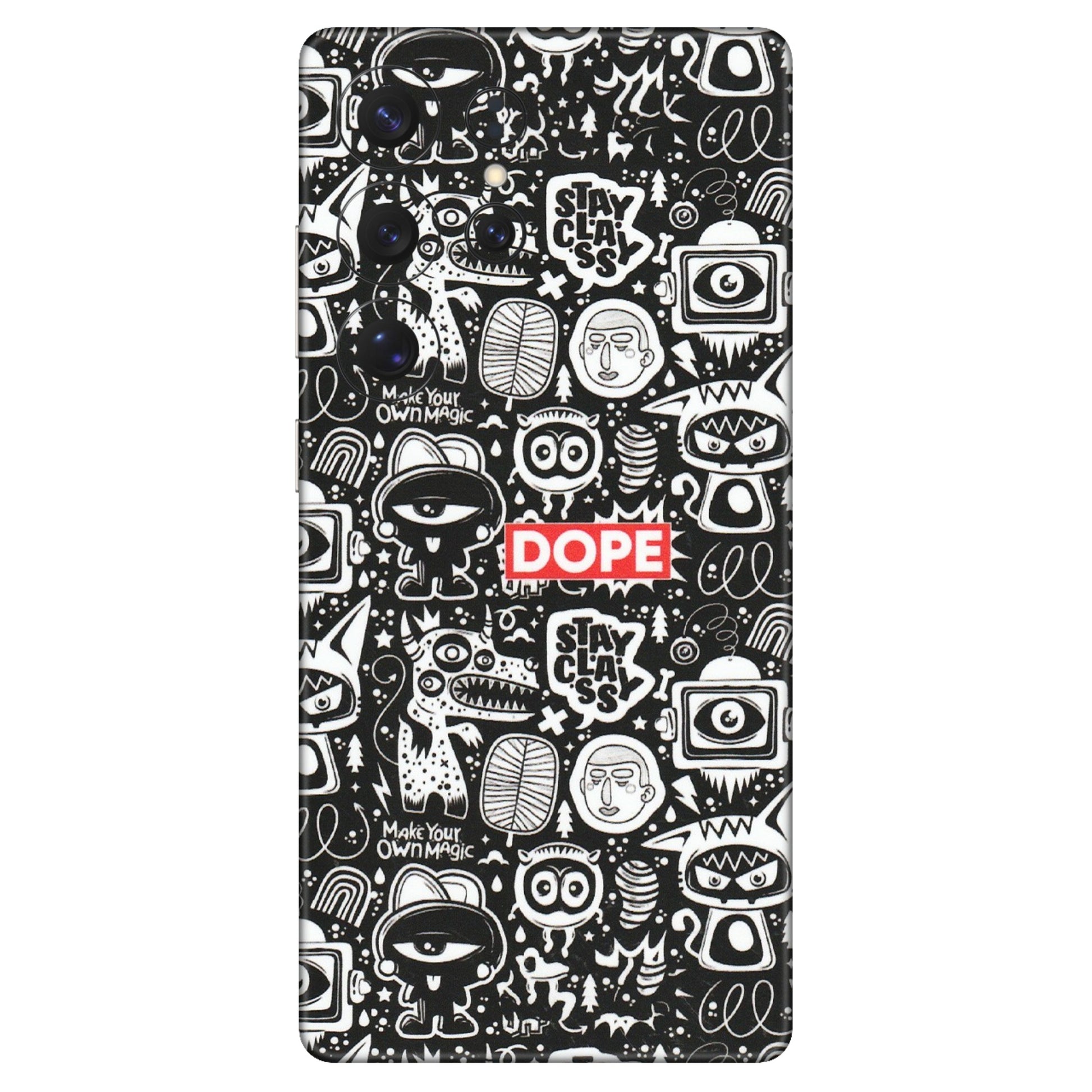 Samsung A/S Series Phone Skins (All Models) - Dope Stay Classy Black Doodles - Matte Finish (M-126) Samsung Galaxy S25 Ultra (5G)