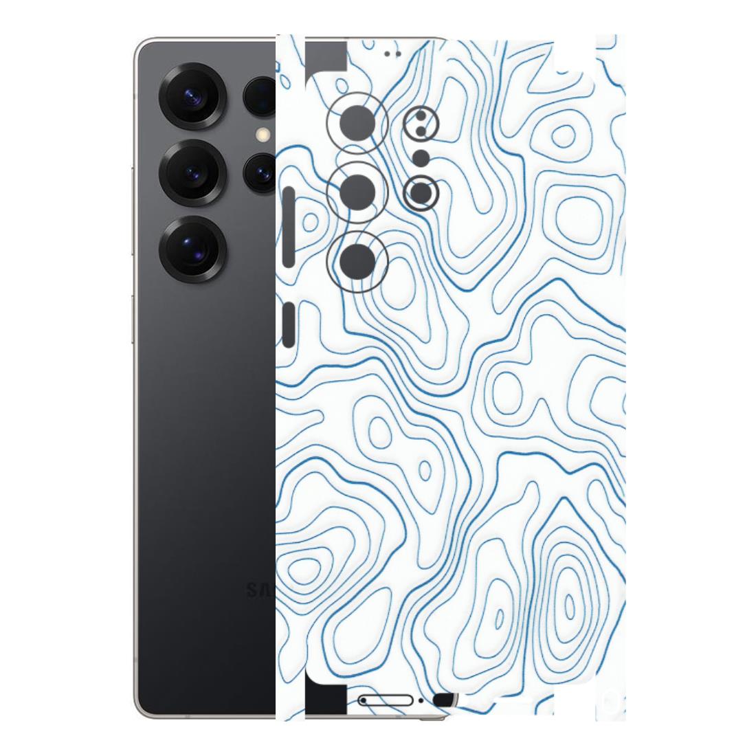 Samsung A/S Series Phone Skins (All Models) - Blue And White Swirls - Matte Finish (M-139) Samsung Galaxy S25 Ultra (5G)
