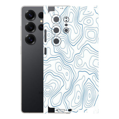 Samsung A/S Series Phone Skins (All Models) - Blue And White Swirls - Matte Finish (M-139) Samsung Galaxy S25 Ultra (5G)