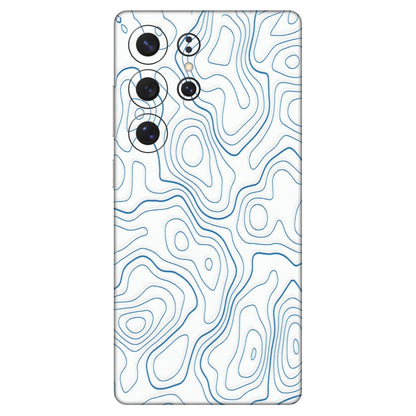 Samsung A/S Series Phone Skins (All Models) - Blue And White Swirls - Matte Finish (M-139) Samsung Galaxy S25 Ultra (5G)