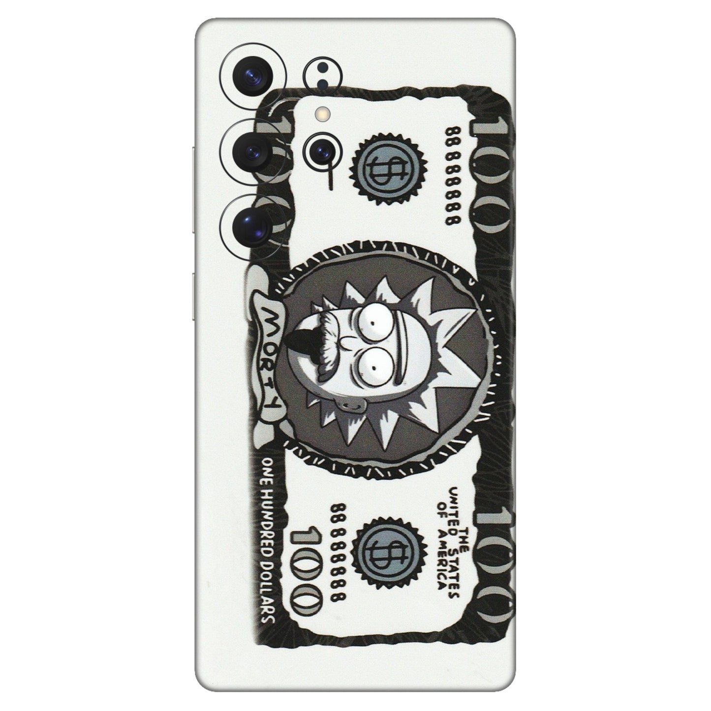 Samsung A/S Series Phone Skins (All Models) - Rick And Morty Hundred Dollar Anime - Matte Finish (M-161) Samsung Galaxy S25 Ultra (5G)