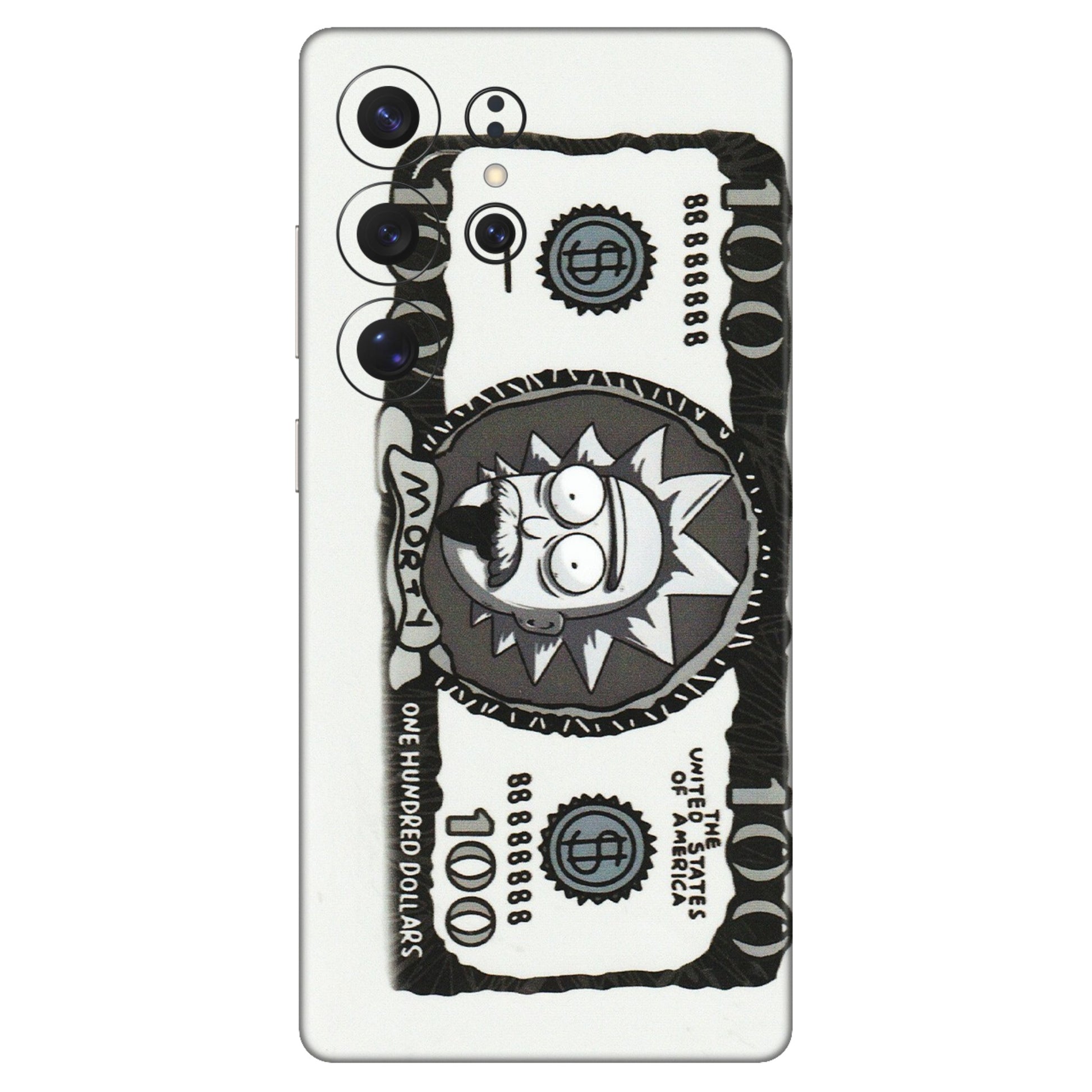 Samsung A/S Series Phone Skins (All Models) - Rick And Morty Hundred Dollar Anime - Matte Finish (M-161) Samsung Galaxy S25 Ultra (5G)