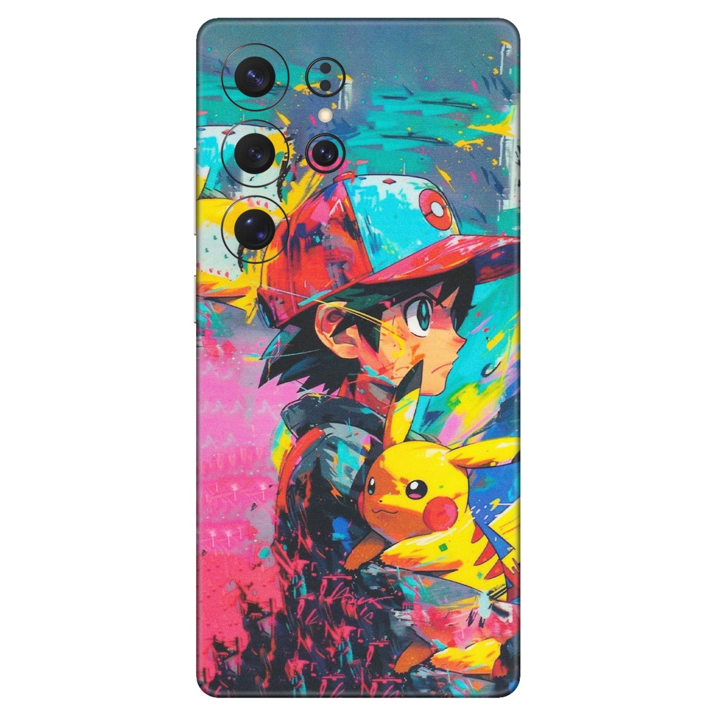 Samsung A/S Series Phone Skins (All Models) - Ash & Pikachu - Matte Finish (M-26) Samsung Galaxy S25 Ultra (5G)