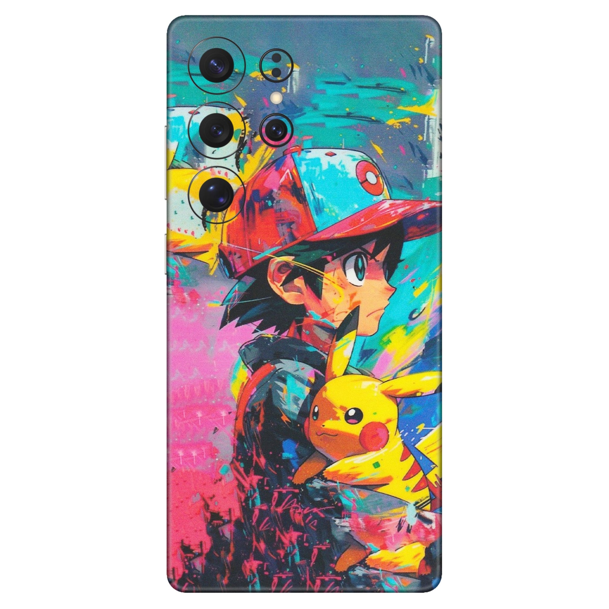 Samsung A/S Series Phone Skins (All Models) - Ash & Pikachu - Matte Finish (M-26) Samsung Galaxy S25 Ultra (5G)