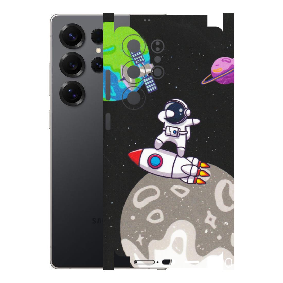 Samsung A/S Series Phone Skins (All Models) - Astronaut Vibing Toon Running - Matte Finish (M-39) Samsung Galaxy S25 Ultra (5G)